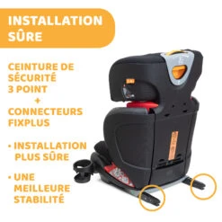 Siège Auto Oasys Evo 2-3 Fix Plus Jet Black De Chicco -Bébés Fournitures Boutique 01090361 4