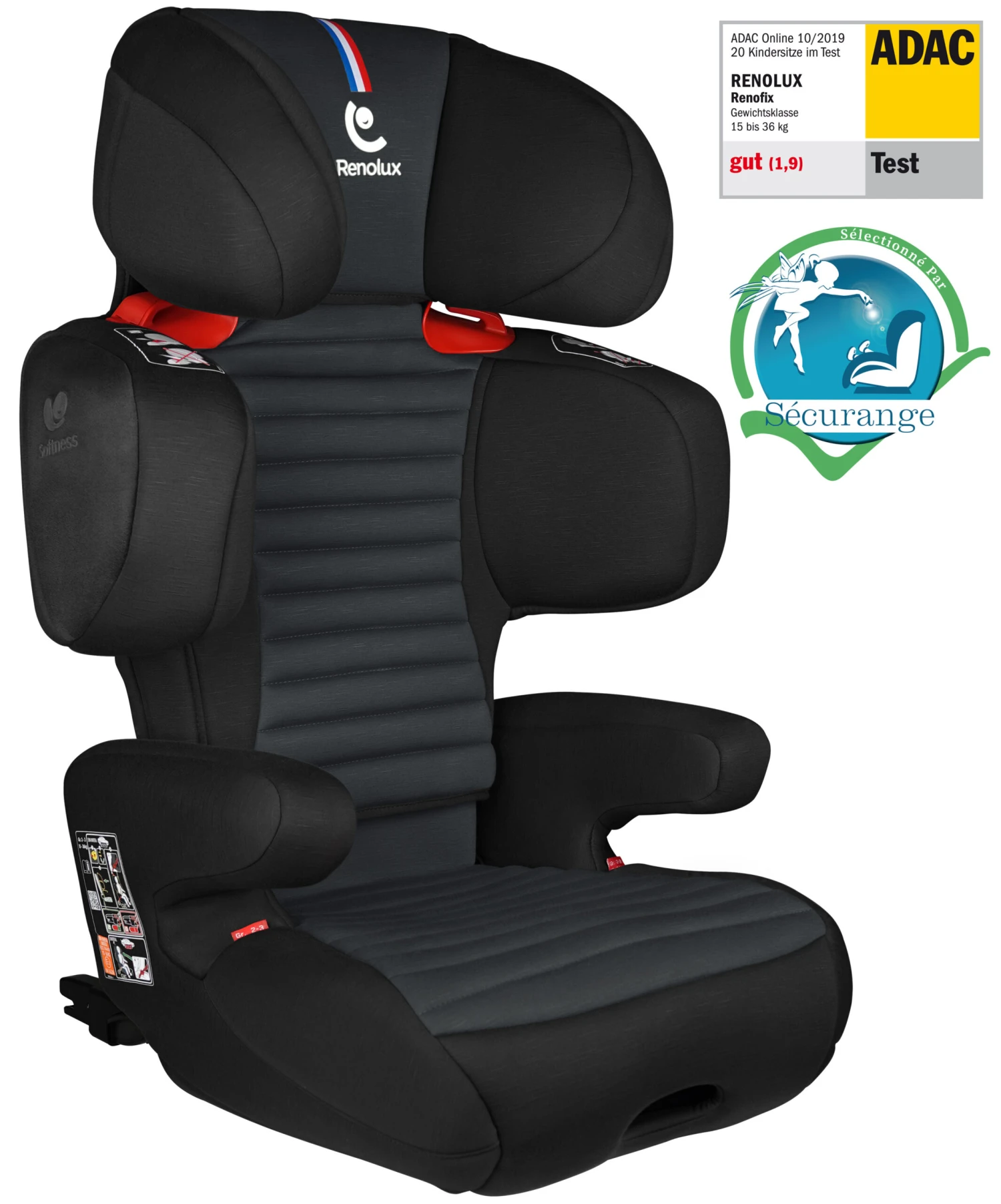 Renofix Groupe 2/3 Isofix Inclinable Softness® Carbon De Renolux 6 Renofix Groupe 2/3 Isofix Inclinable Softness® Carbon De Renolux – Image 4