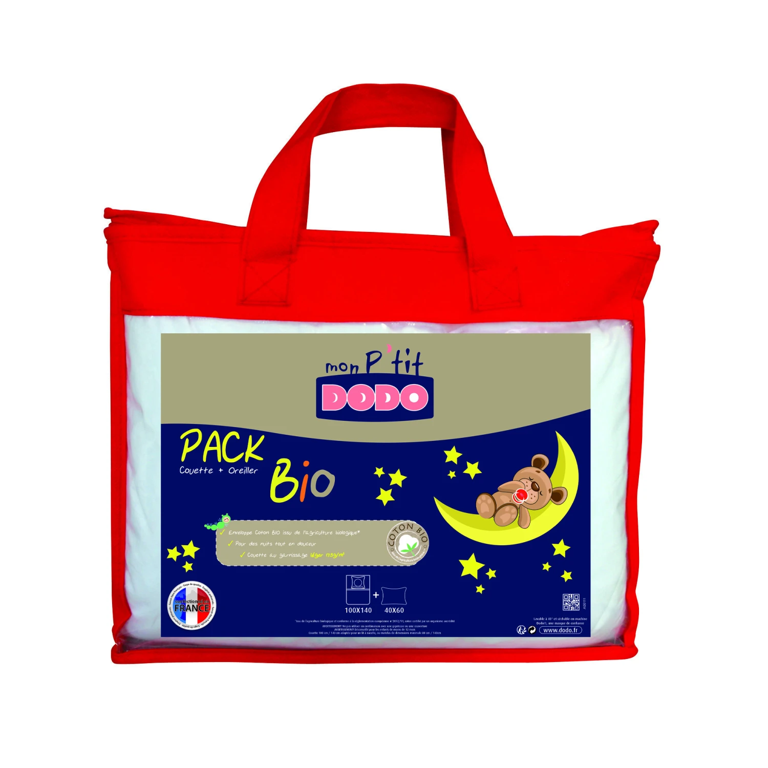 Pack Bio Couette + Oreiller Blanc 100 X 140 Cm De P'tit Dodo 3 Pack Bio Couette + Oreiller Blanc 100 X 140 Cm De P'tit Dodo