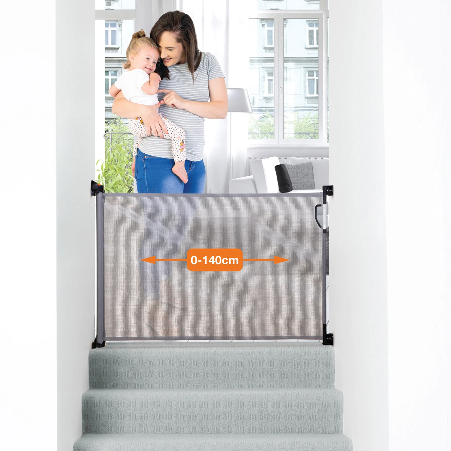 Barrière De Sécurité Rétractable 0-140 Cm Gris De Dreambaby 8 Barrière De Sécurité Rétractable 0-140 Cm Gris De Dreambaby – Image 6
