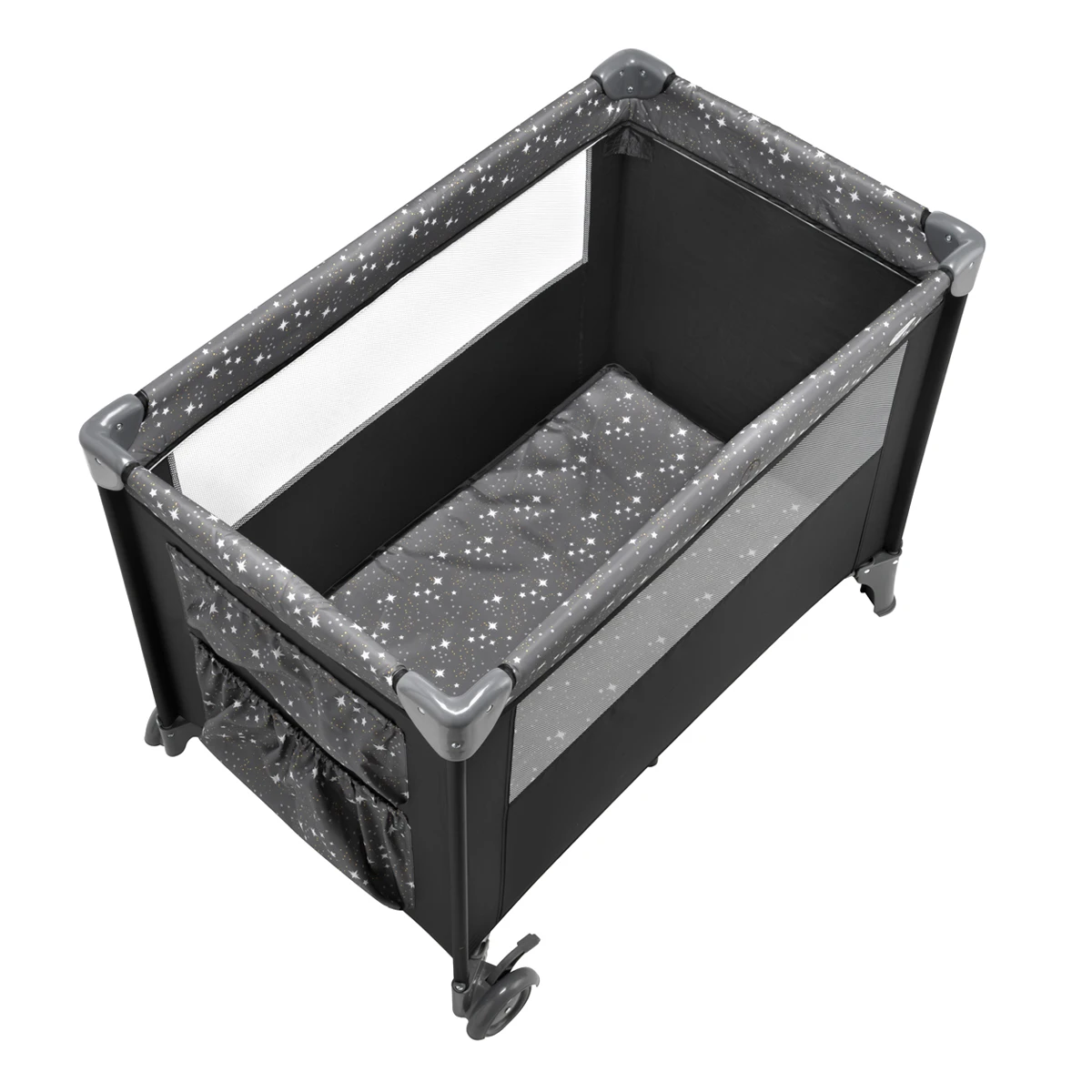 Lit Parapluie Compact Stars Gris De Formula Baby 4 Lit Parapluie Compact Stars Gris De Formula Baby – Image 2