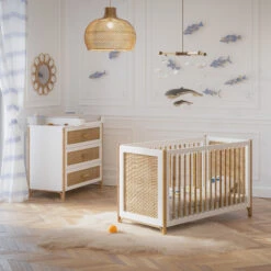 Océania Lit 60x120 Tressage Rotin Neige De Théo -Bébés Fournitures Boutique 01148522 2