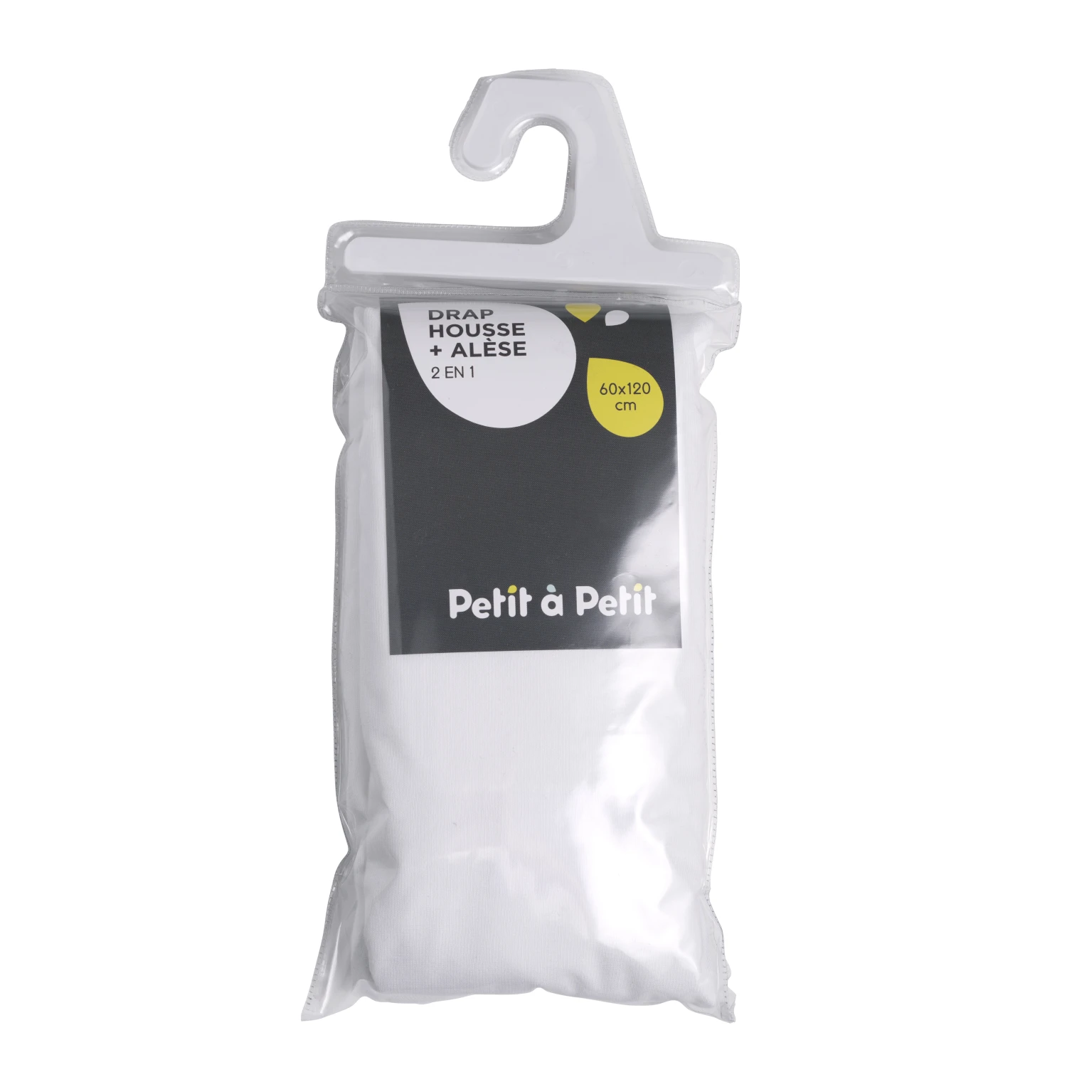 Drap Housse + Alèse 2-en-1 Blanc 60 X 120 Cm De Petit à Petit -Bébés Fournitures Boutique 01156181 1