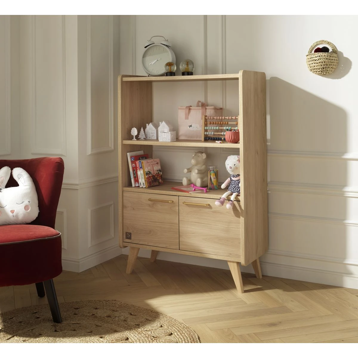 Arty Bibliothèque 2 Portes/1 Penderie Chêne Suave De Sauthon Baby's Sweet Home 6 Arty Bibliothèque 2 Portes/1 Penderie Chêne Suave De Sauthon Baby's Sweet Home – Image 4
