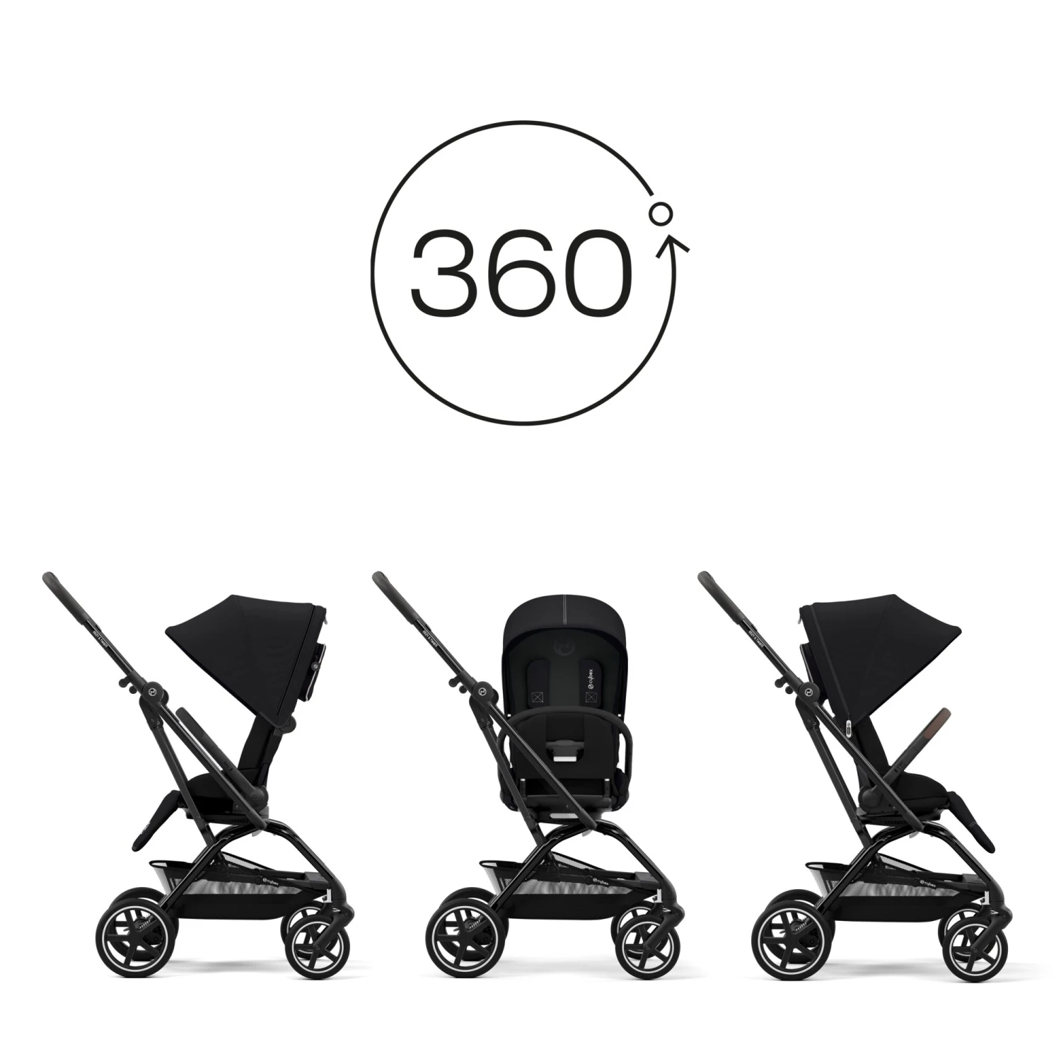 Poussette Eezy S Twist+ 2 Black Moon/Black De CYBEX 5 Poussette Eezy S Twist+ 2 Black Moon/Black De CYBEX – Image 3