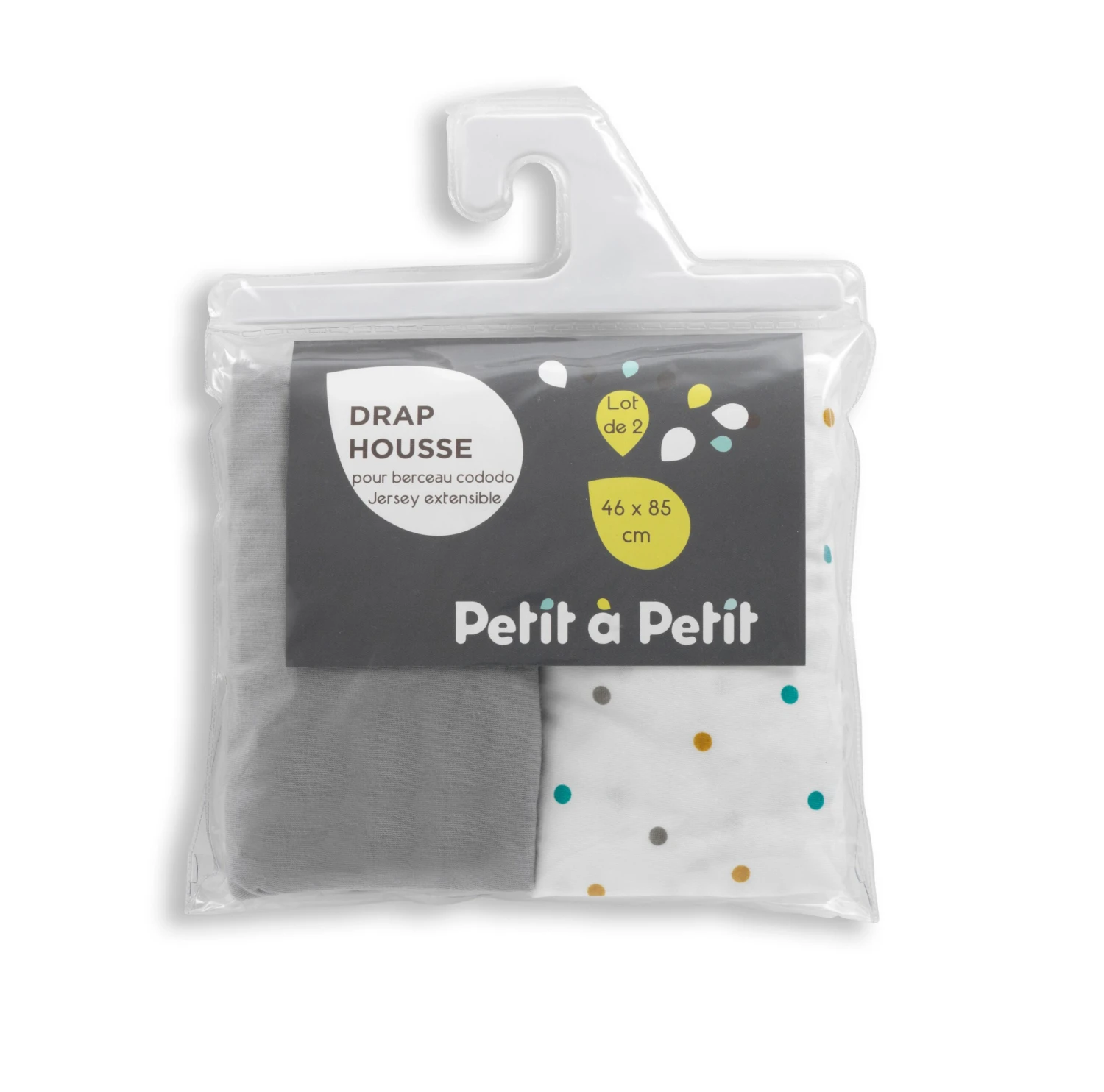 Lot De 2 Draps Housses Cododo Gris/Pois 46 X 85 Cm De Petit à Petit 3 Lot De 2 Draps Housses Cododo Gris/Pois 46 X 85 Cm De Petit à Petit