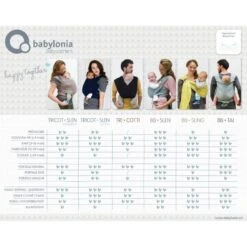 Écharpe De Portage Extensible Tricot-Slen Bambou Bio Smokey Grey De Babylonia -Bébés Fournitures Boutique 0667096 1 2